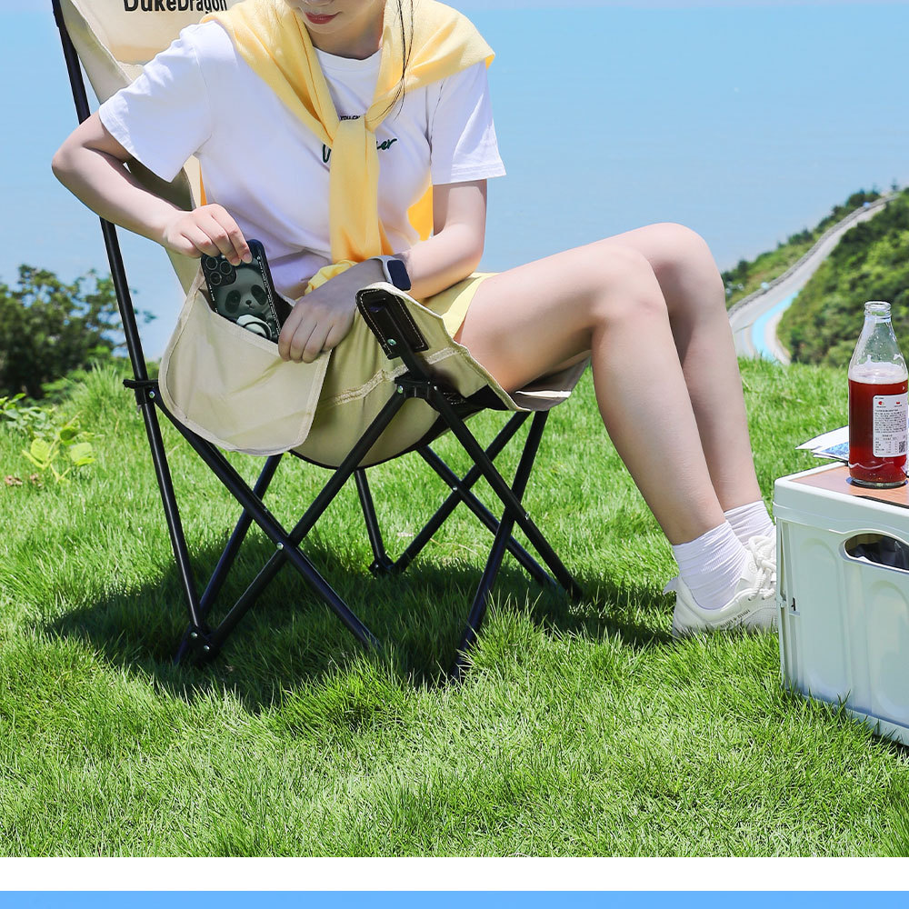 户外便携式折叠桌椅套装露营野餐折叠椅户外折叠蛋卷桌高背月亮椅