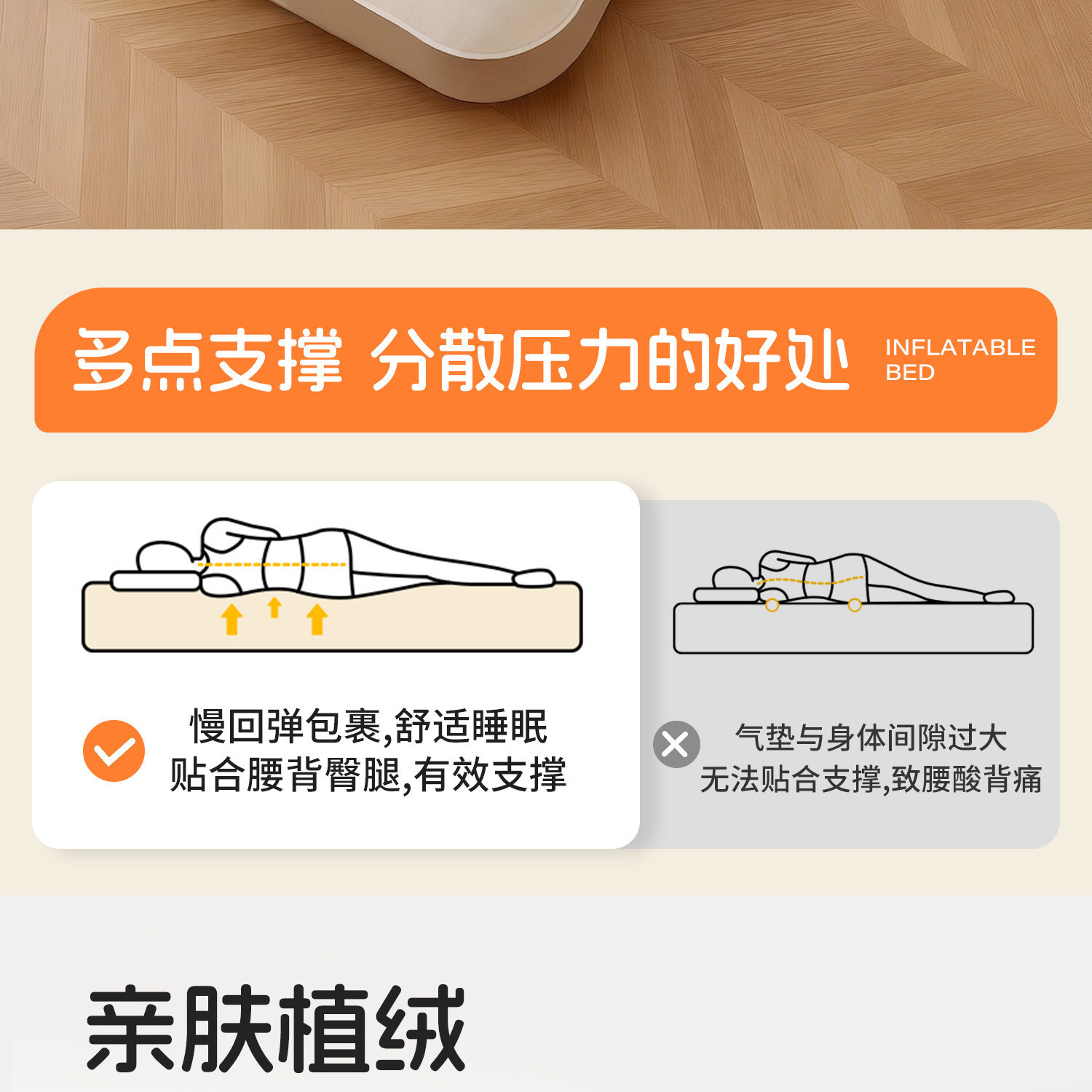 Urbanwave充气床垫露营气垫床打地铺家用叠充气床户外帐篷睡垫