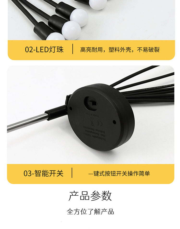 跨境LED风动萤火虫太阳能地插灯户外防水庭院草坪氛围装饰灯露营