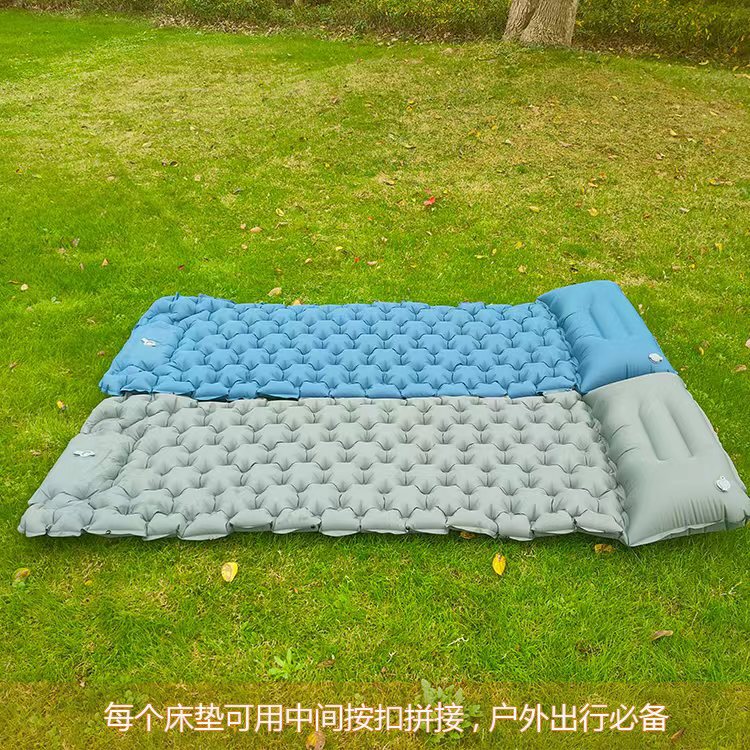 户外用品充气床垫野营脚踩充气床 跨境露营睡垫 便携充气垫
