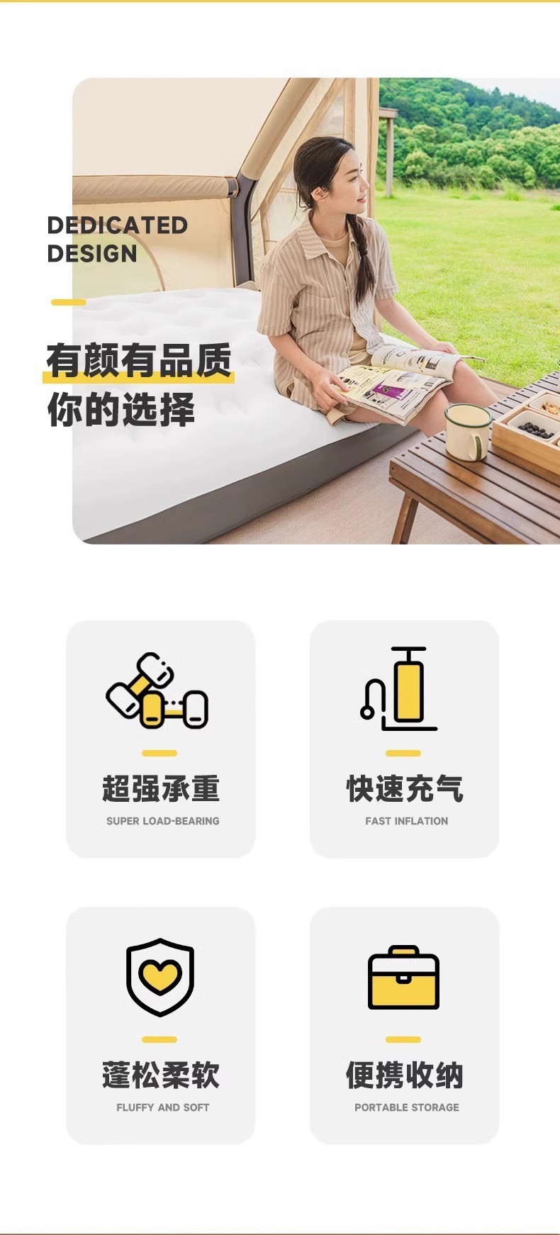 气垫床单人充气床垫双人家用加厚懒人户外露营帐篷折叠便携充气床