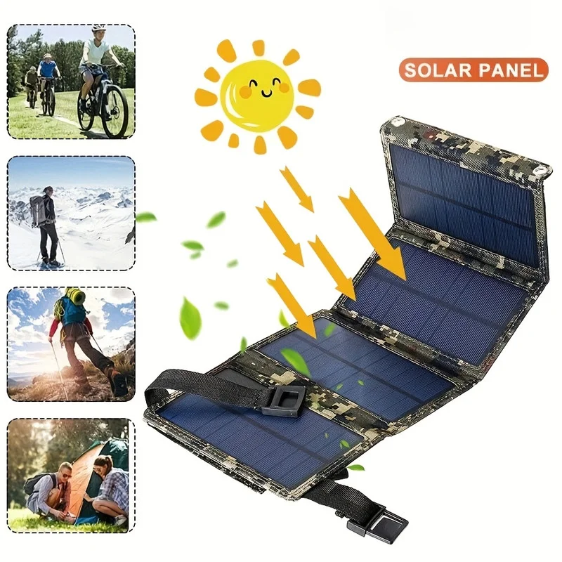80W USB太阳能折叠充电宝户外露营徒步手机充电器