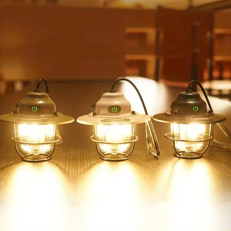 复古LED露营灯,可充电且耐用,非常适合户外活动和氛围照明。帐篷露营灯,配备持久电池续航和明亮LED照明,是户外探险的理想选择。风格露营灯,可充电