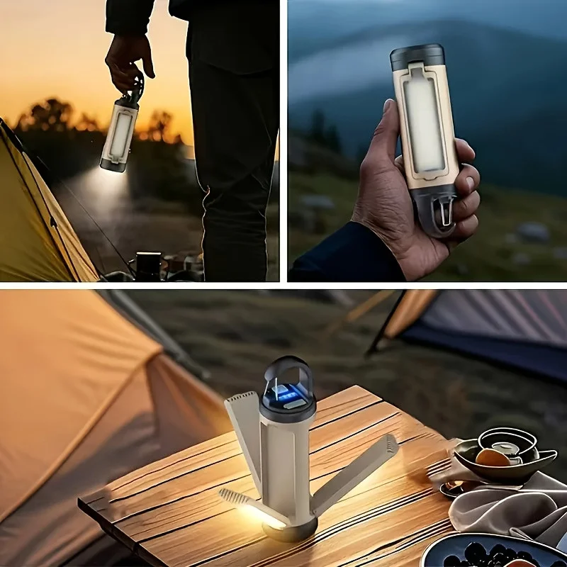 便携led露营灯带挂钩多功能野营帐篷灯,可折叠360°全景露营灯