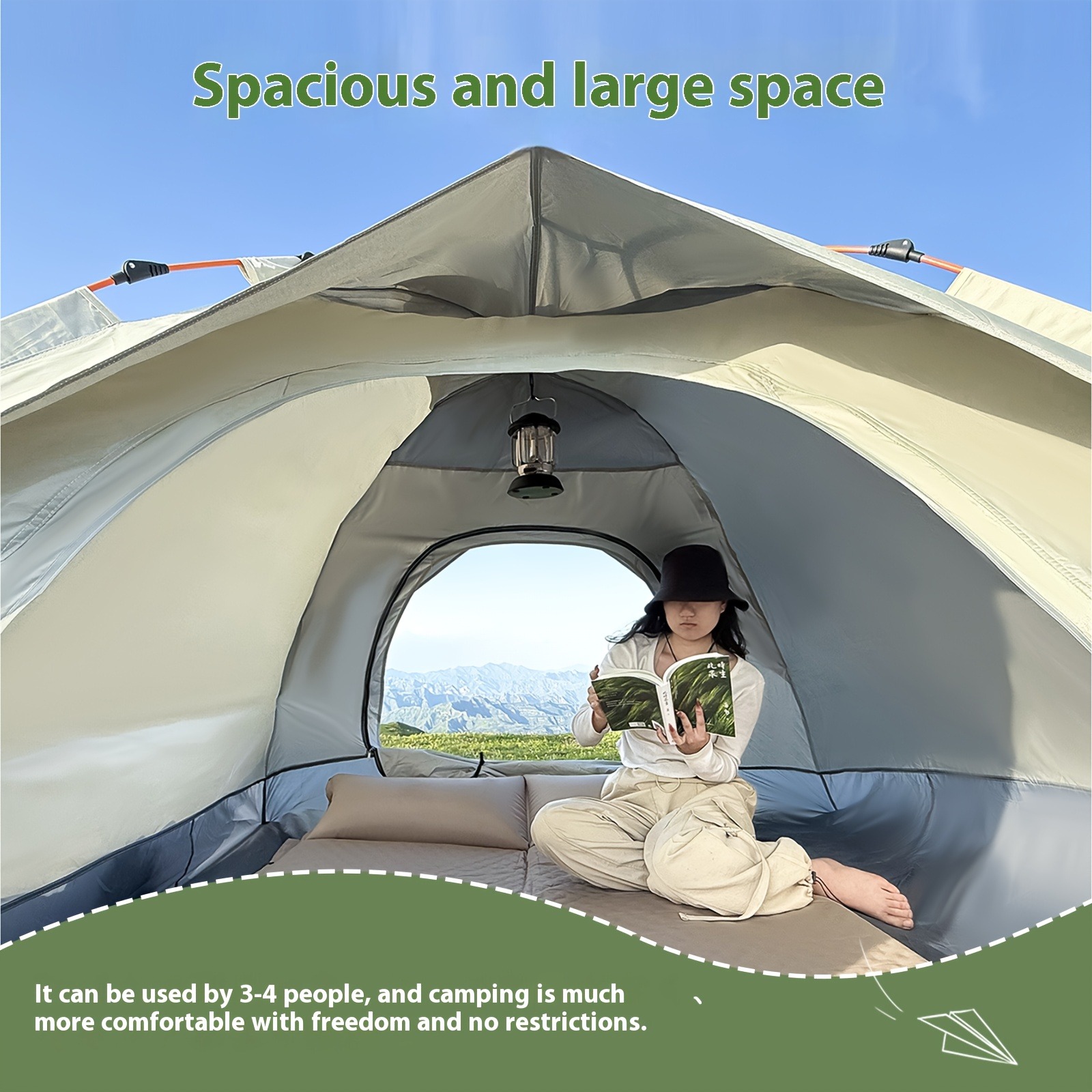  Outdoor camping automatic quick opening tent silver plated sun protection fully automatic sun protection picnic tent camping 