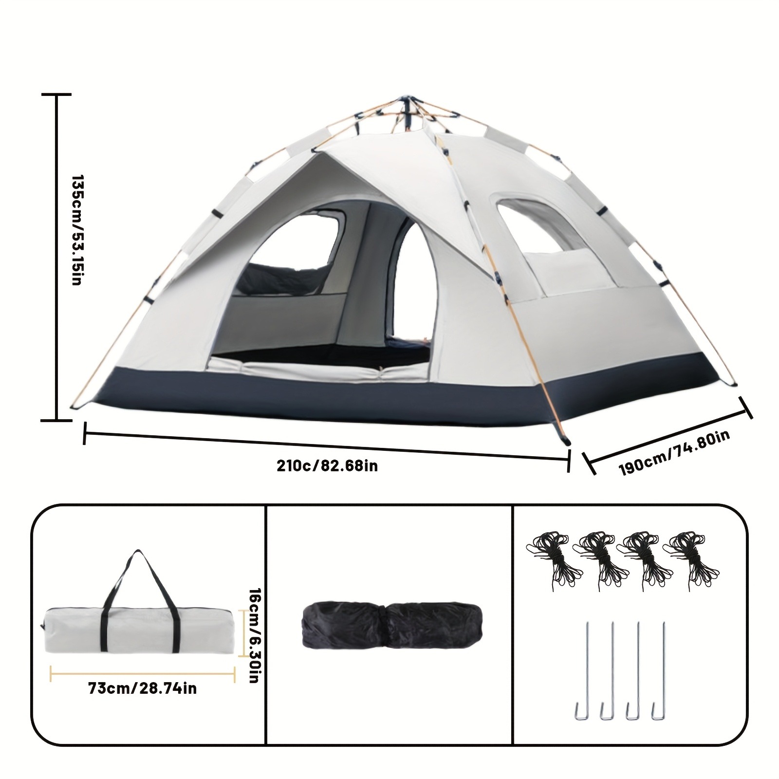  Outdoor camping automatic quick opening tent silver plated sun protection fully automatic sun protection picnic tent camping 