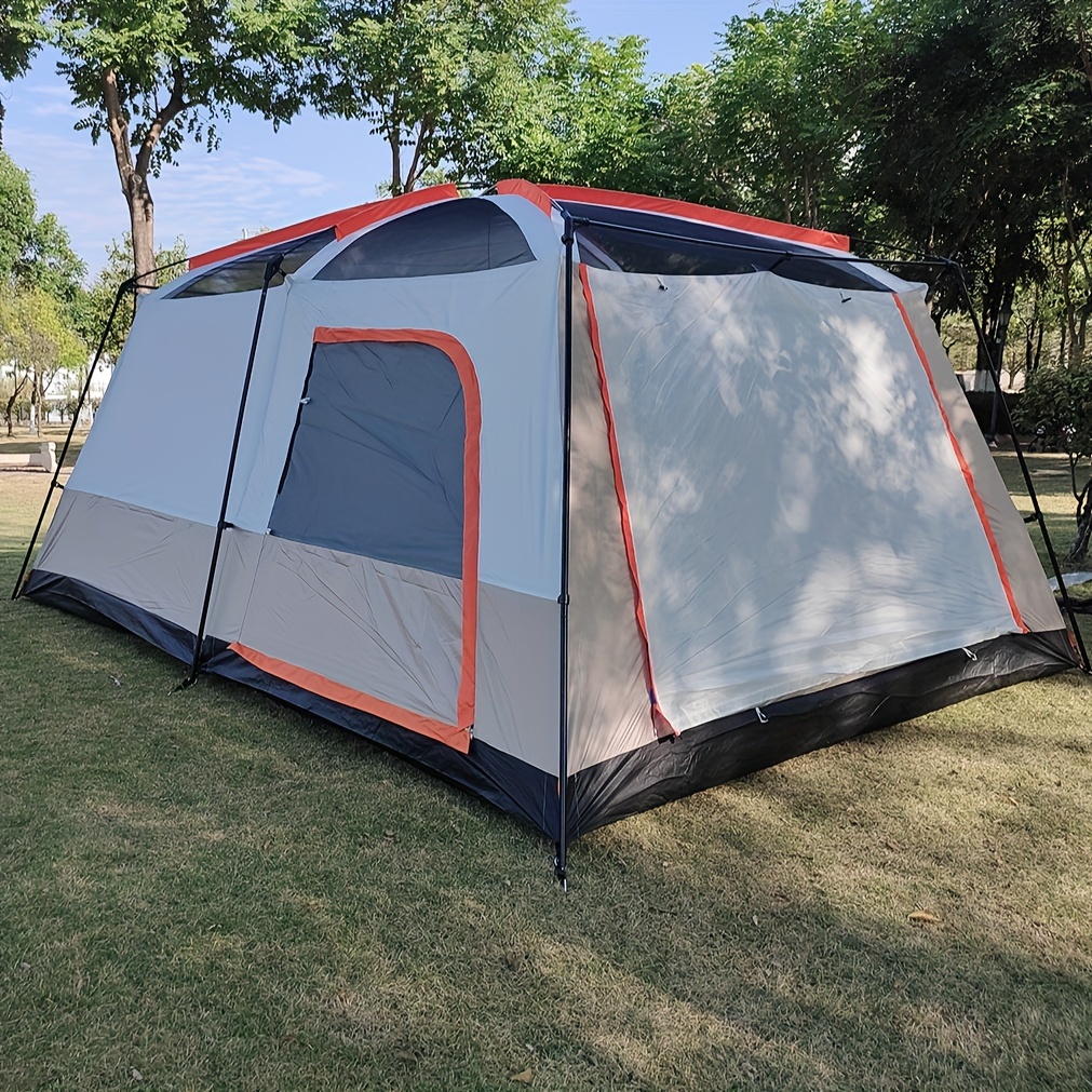 Outdoor two-bedroom and one-living camping tent