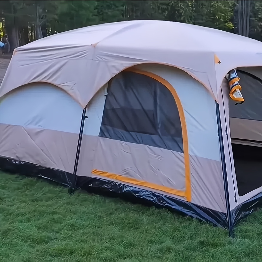 Outdoor two-bedroom and one-living camping tent