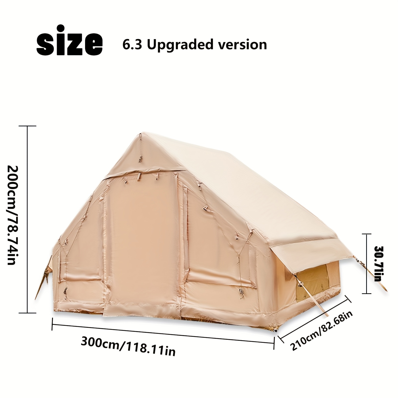 Inflatable camping tent is suitable for 4-8 people outdoor portable tent with windows, self-standing air tent for all seasons, inflatable tent, the tent is equipped with a simple and portable storage bag