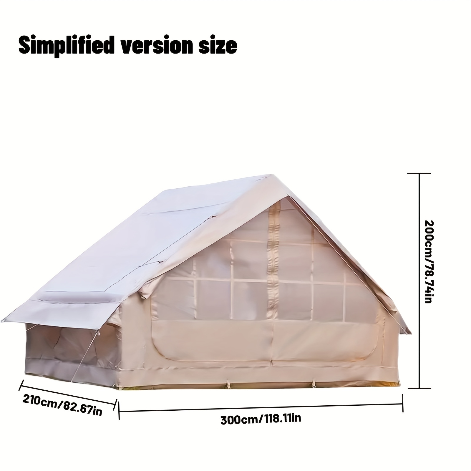Inflatable camping tent is suitable for 4-8 people outdoor portable tent with windows, self-standing air tent for all seasons, inflatable tent, the tent is equipped with a simple and portable storage bag