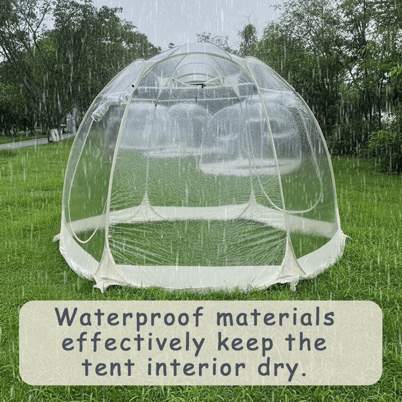 Pop-up bubble tent camping tent winter awning windproof and cold-proof suitable for garden terrace backyard (beige)