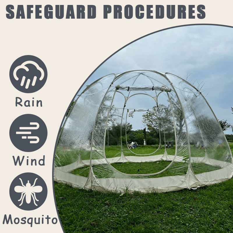 Pop-up bubble tent camping tent winter awning windproof and cold-proof suitable for garden terrace backyard (beige)