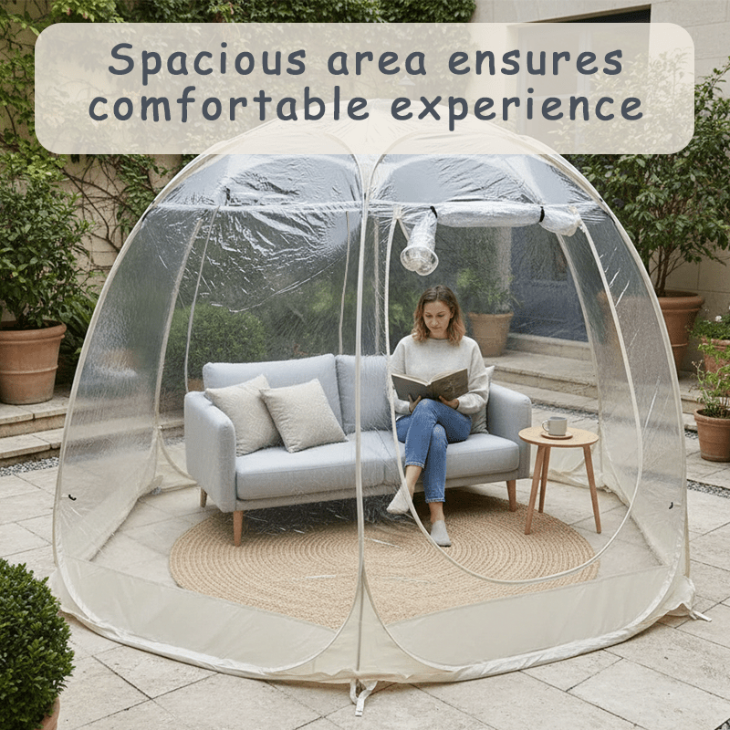 Pop-up bubble tent camping tent winter awning windproof and cold-proof suitable for garden terrace backyard (beige)