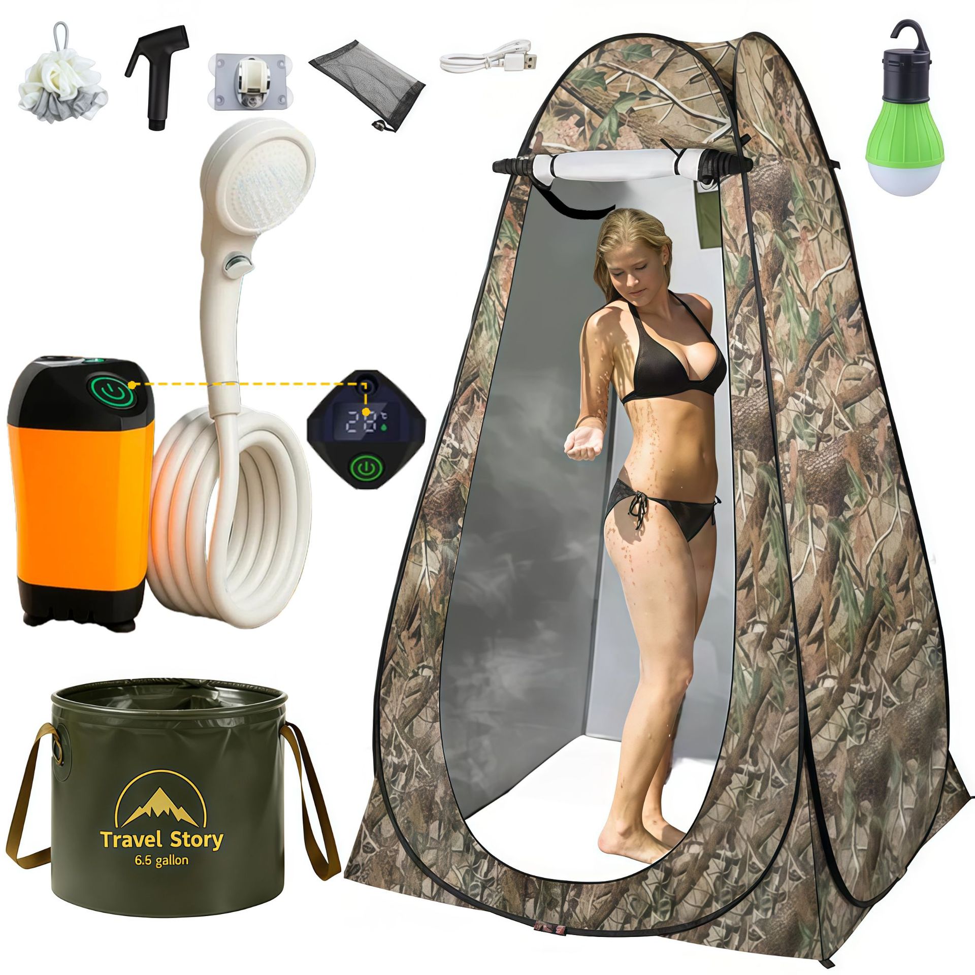 4800+25L; Package: 1.2M tent+4800 orange+25L bucket+bath ball+spray gun+light
