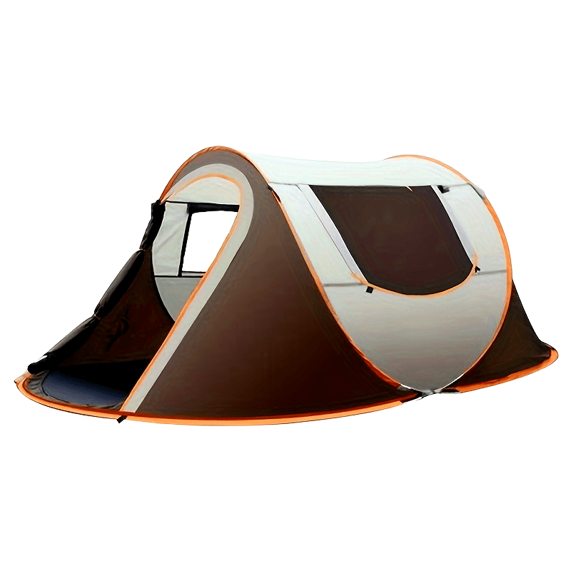 Fully automatic quick-opening small tent family pop-up camping outdoor tent Material: Fabric: 190T polyester velvet Pu2000Mm Base fabric: 210D Oxford cloth Pu2000Mm Frame: Fiberglass pole 4.5Mm Ground nails: 3.0Mm 8 (1.18*7.09 inches) windproof rope: 4 (1