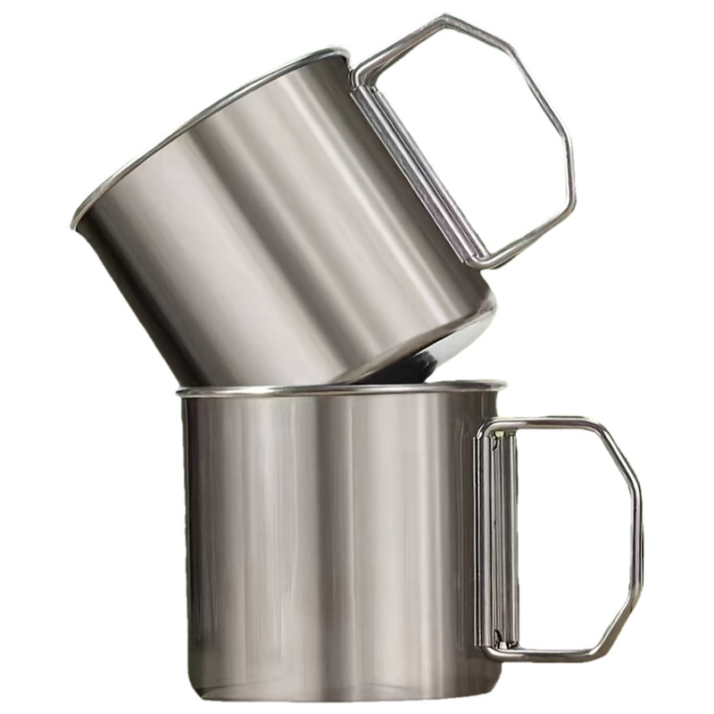 Stainless steel folding water cup coffee cup - portable multi-purpose outdoor camping picnic hiking cup, 304 stainless steel material, outdoor camping travel cup