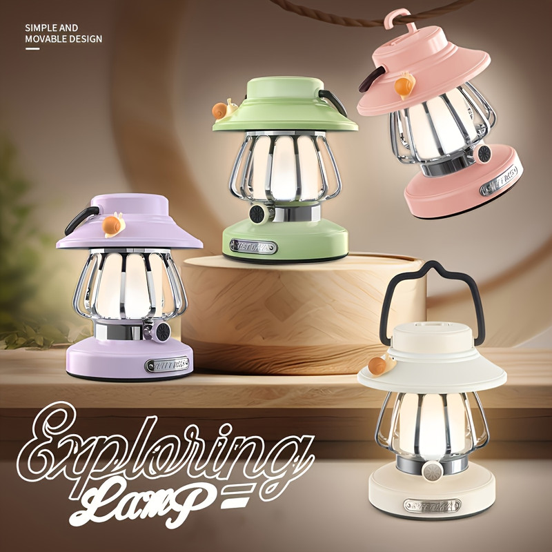 Ultra-long battery life LED camping mobile roadside stall lights rechargeable lighting night market stall lights outdoor emergency lights three-tone dimming color snail outdoor camping