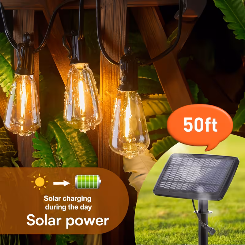 50ft Solar String Lights