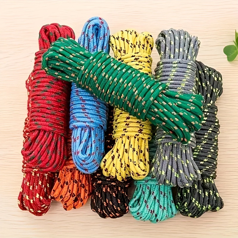 10m/393.7 inch nylon rope for securing and towing items, camping accessories, indoor and outdoor clothesline, random colors