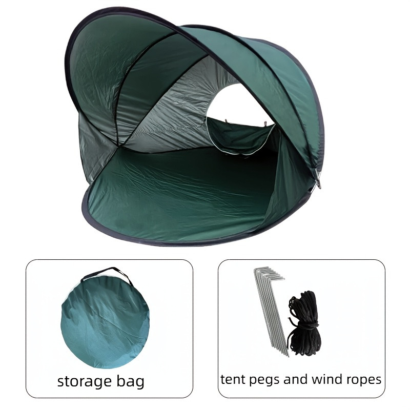 Dark green tent + ground nails + windproof rope + storage bag